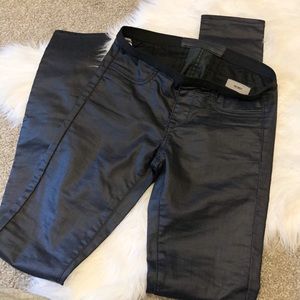 Helmut Lang Coated Skinny Navy Pants sz 25